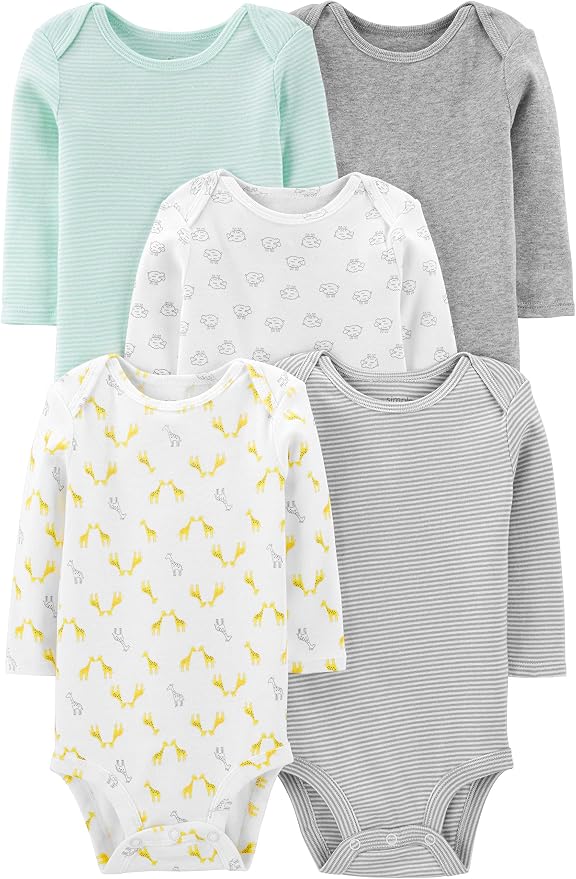 Simple Joys by Carter's Baby Boys Long-Sleeve Bodysuit Pack of 5Bodysuit by SimpleJoysbyCarters