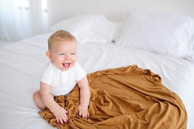 Copper Pearl Swaddle Blankets for Newborns | Soft Stretchy Receiving Blankets - Image 6