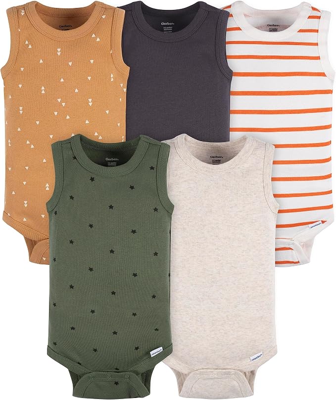 Gerber Baby Boys Multi-Pack Sleeveless Onesies Bodysuit by Gerber