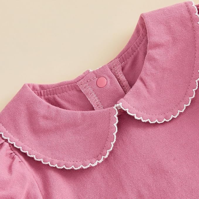 Baby Boy Girl Bubble Romper Short Sleeve Collar Summer Bodysuit - Image 4
