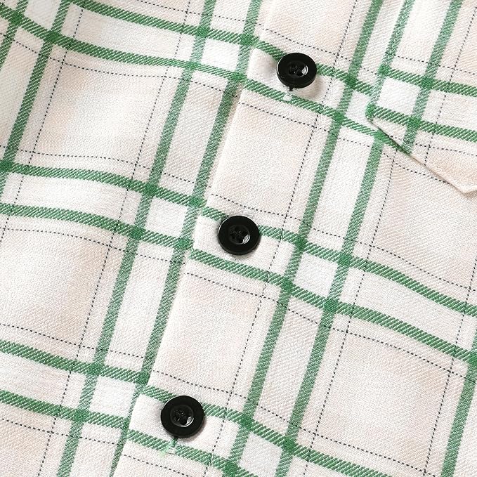 YOUNGER STAR Toddler Kids Boys Girls Flannel Hooded Plaid Shirt Button Baby Red - Image 5