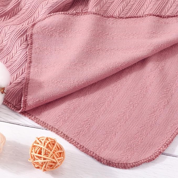 AQOKKA Newborn Receiving Blanket Wheat Ear Bow Hat Hairband Set - Image 7