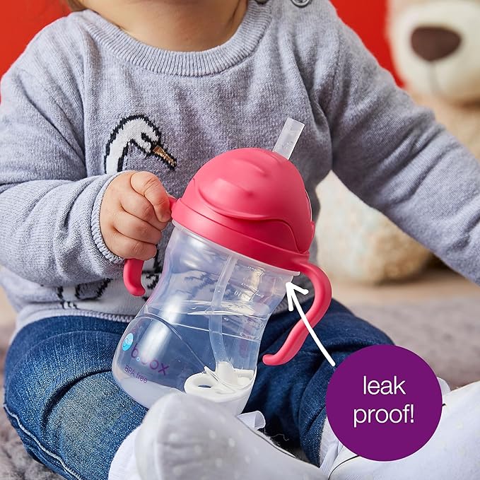 b.box Sippy Cup with Weighted Straw (2-Pack). Leak Proof, Easy Grip. BPA Free & Dishwasher Safe. Ideal for Babies 6m+ to Toddlers (pistachio + banana split, 8oz)