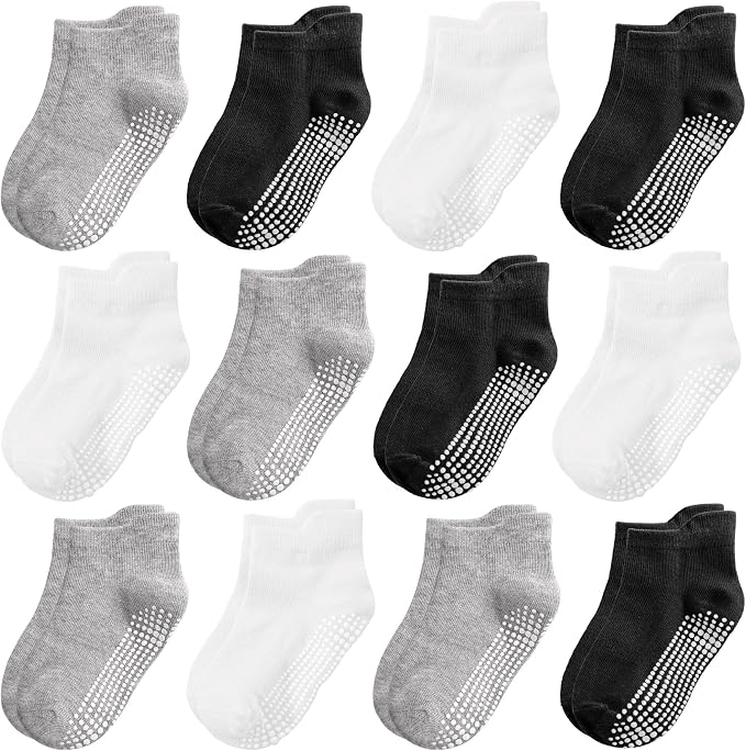 Tphon Non Slip Toddler Socks 12 Pairs Kids Grip Sock by TPHON