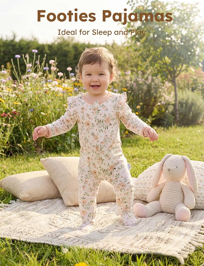 Yoofoss Baby Sleepers Baby Girl Clothes 100% Organic Cotton Pajamas - Image 6
