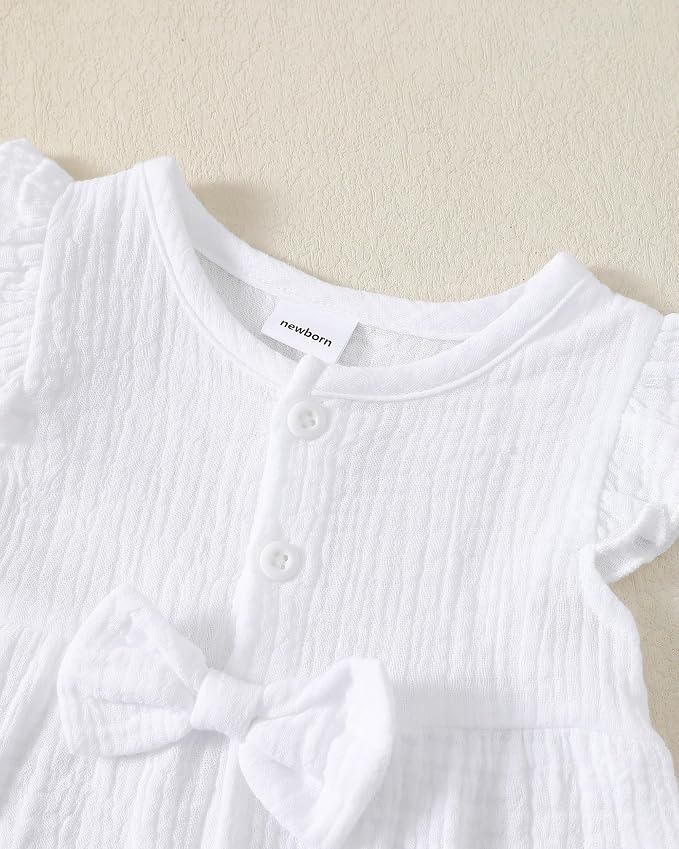 Renotemy Newborn Baby Girl Clothes Romper Summer Outfits Preemie-18Months | - Image 5