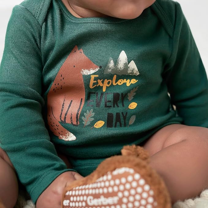 Gerber Baby Boys 6-Pack Long Sleeve Onesies Bodysuit - Image 8