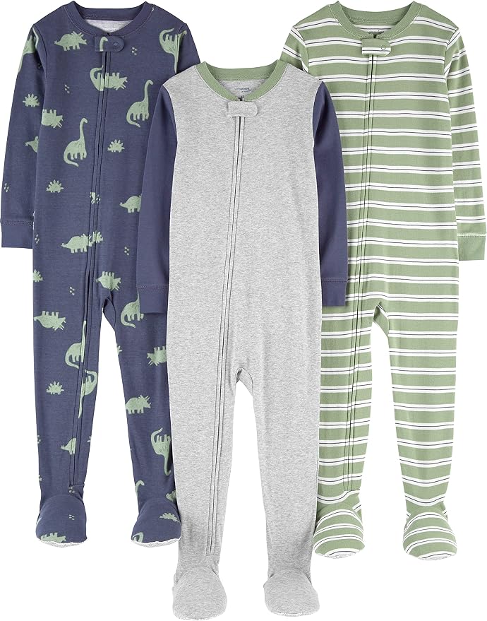 Simple Joys by Carter's Baby Boys 3 pack Snug Fit Footed Cotton Pajamas by SimpleJoysbyCarters