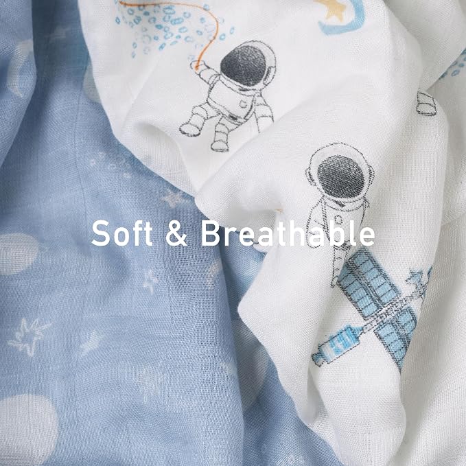 GLLQUEN BABY Muslin Swaddle Blankets 2Pk Receiving Blanket Large 35" x 40" | - Image 3