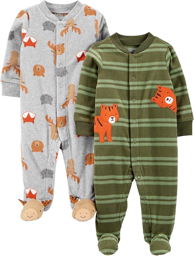 Simple Joys by Carter's Unisex Baby 2-pack Neutral Fleece Footed Sleep and Play by SimpleJoysbyCarters
