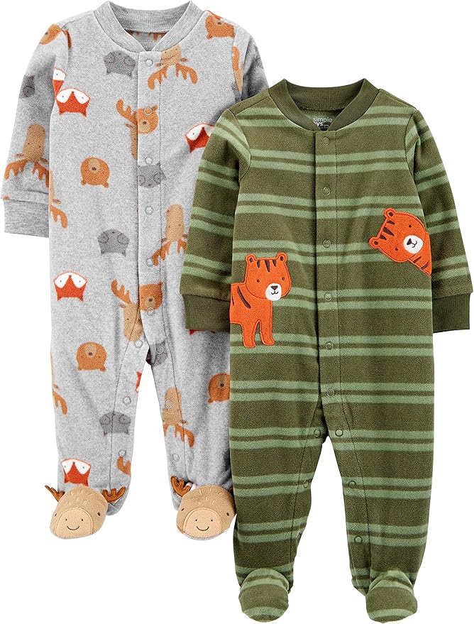 Simple Joys by Carter's Unisex Baby 2-pack Neutral Fleece Footed Sleep and Play by SimpleJoysbyCarters