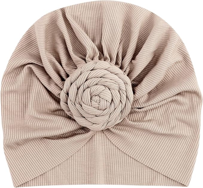 DRESHOW BQUBO 5 Pieces Newborn Baby Turban Hats Bow Baby Infant Beanie - Image 6