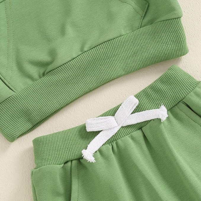 Infant Baby Boy Fall Winter Clothes Outfit Hooded Long Sweatshirt Pant Set - Image 7