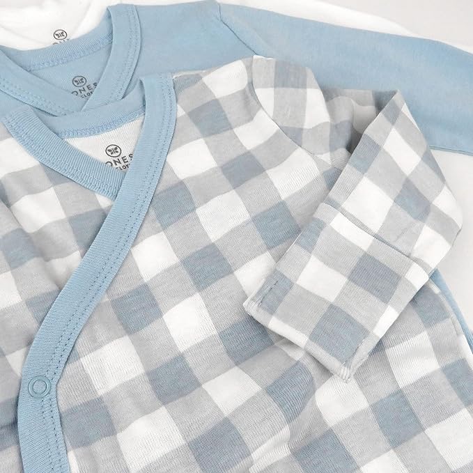 HonestBaby Baby 3-pack Long Sleeve Side-snap Kimono Bodysuits Organic Cotton - Image 2