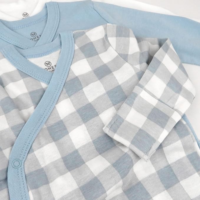 HonestBaby Baby 3-pack Long Sleeve Side-snap Kimono Bodysuits Organic Cotton - Image 2