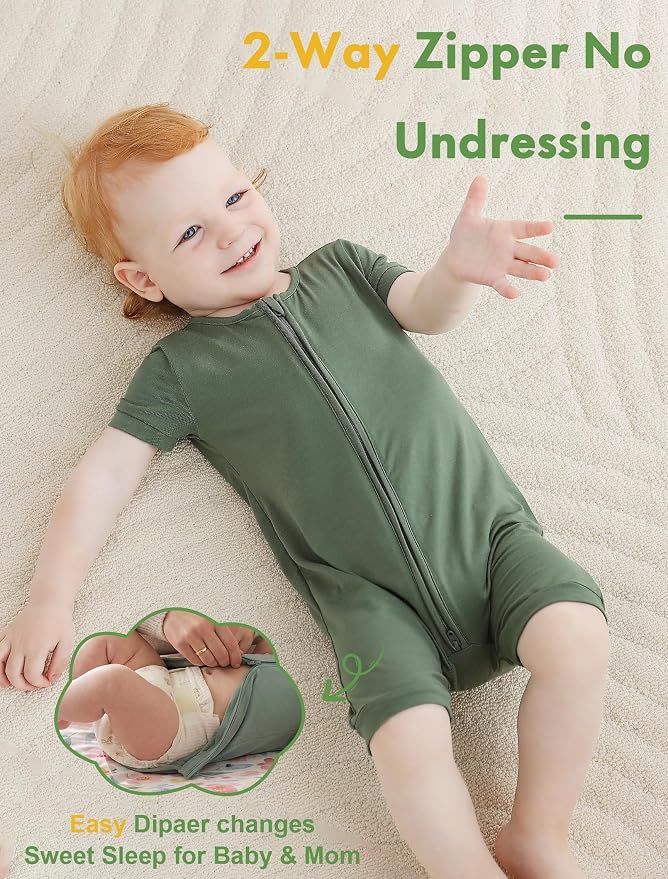 JunNeng Viscose from Bamboo Baby Sleeper, Short Sleeve Romper Jumpsuit - Image 5
