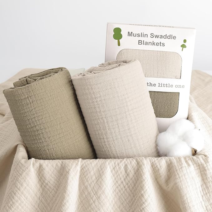 Susurration Muslin Receiving Blanket, 100% Cotton Swaddle Blankets - Image 6