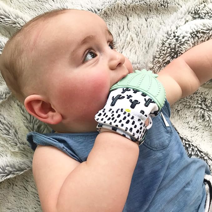 Itzy Ritzy Silicone Teething Mitt, Soothing Infant Teething Mitten - Image 3