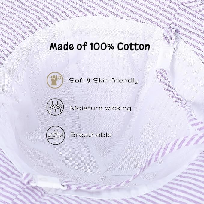 Baby & Toddler Wide Brim Sun Hats UPF 50+ Sun Protection Bucket Cap Cute - Image 3