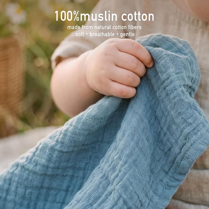 Muslin Receiving Blankets 5 Pack, Soft Swaddle Wraps - Image 2