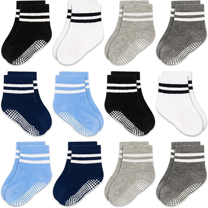 GRPSKCOS Baby Socks Non Slip 12 Pairs Toddler Anti Skid Socks by GRPSKCOS