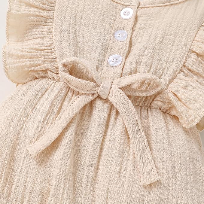 YOUNGER TREE Toddler Baby Girl Ruffled Sleeveless Romper Casual Summer Jumpsuit - Image 6