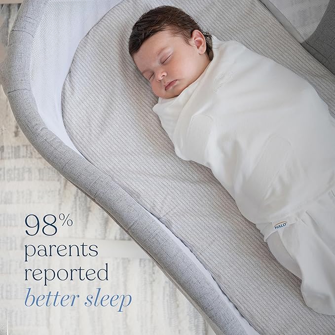 HALO 100% Cotton Sleepsack Swaddle, 3-Way Adjustable Wearable Blanket, TOG 1.5, Ocean Life, Small, 3-6 Months
