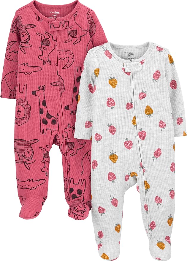 Simple Joys by Carter's Baby Girls' 2-way Zip Thermal Footed Sleep and Play by SimpleJoysbyCarters