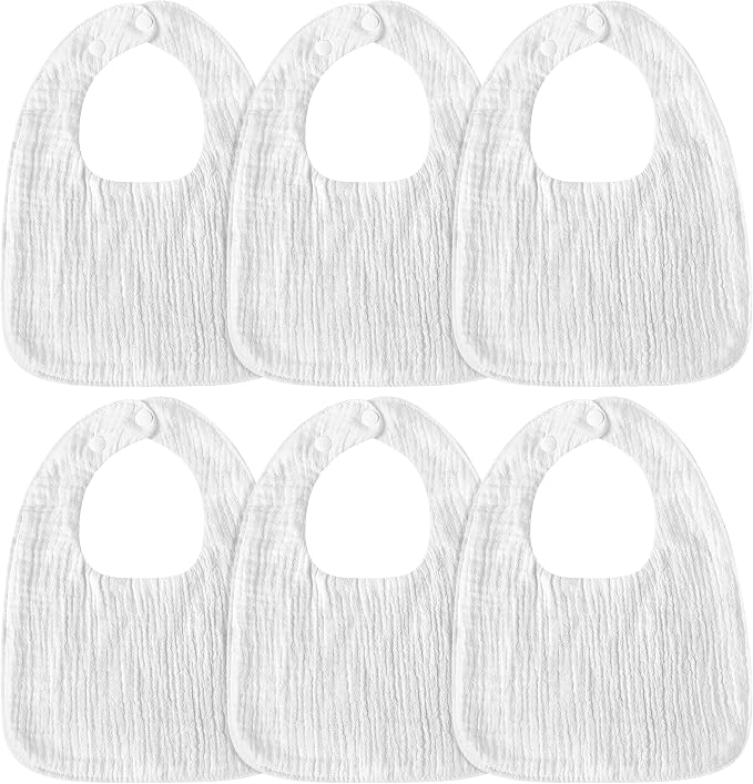 Accmor Muslin Baby Bibs, 6 Pack Soft Cotton Baby Bandana Drool Bibs by Accmor
