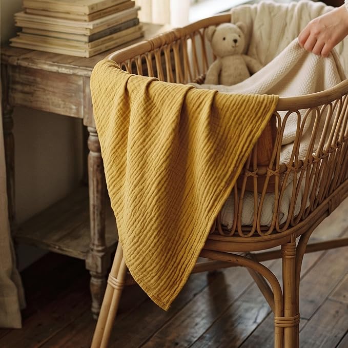 Muslin Receiving Blankets 5 Pack, Soft Swaddle Wraps - Image 7