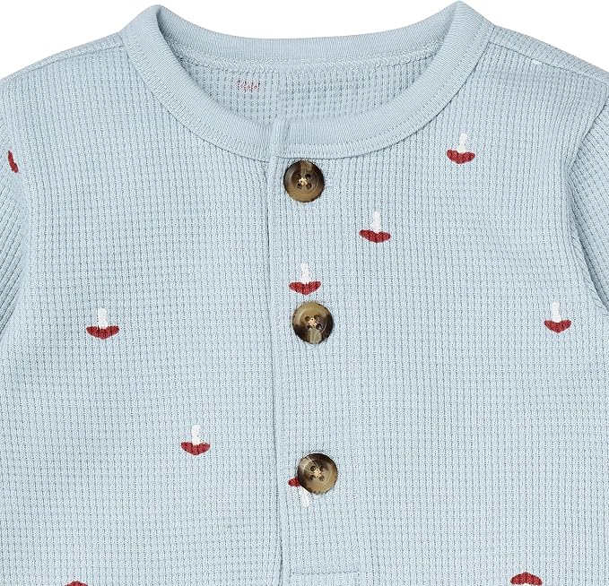 Modern Moments by Gerber Baby Henley Waffle Knit Romper - Image 2