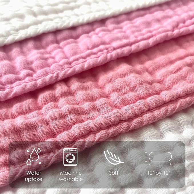Sunny zzzZZ Baby Muslin Washcloths -100% Cotton Muslin Soft Baby Bath Wash - Image 5