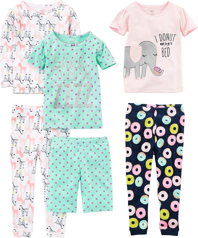Simple Joys by Carter's Girls 6-piece Snug Fit Cotton Pajama Set by SimpleJoysbyCarters