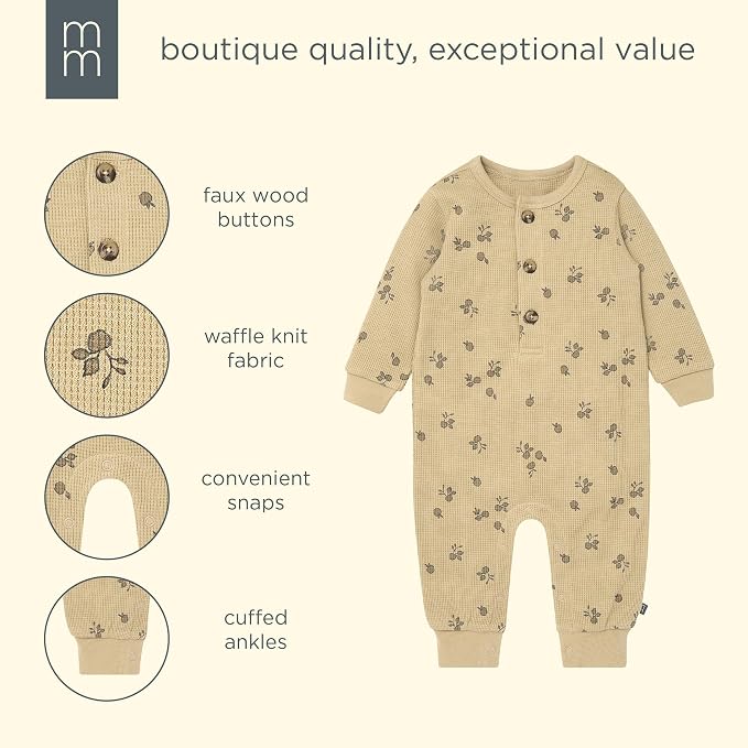Modern Moments by Gerber Baby Henley Waffle Knit Romper - Image 6