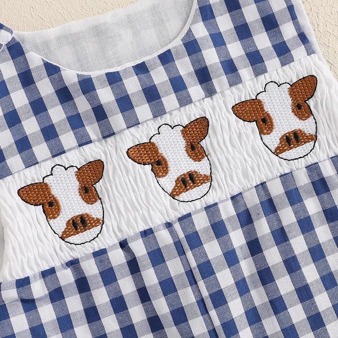 Newborn Baby Boys Sleeveless Seersucker Romper One Piece Straps Overalls - Image 6
