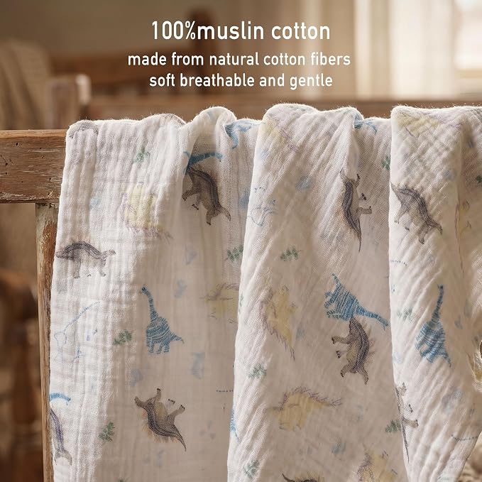 Muslin Receiving Blankets 5 Pack, Soft Swaddle Wraps - Image 6