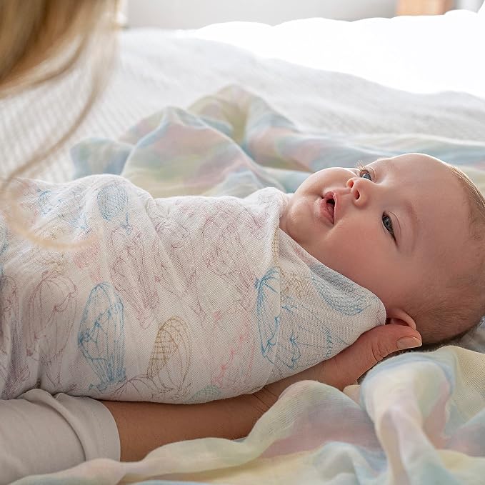 aden + anais Boutique Organic Swaddle Blanket 4-Pack – 100% Organic Cotton - Image 3