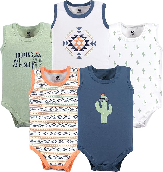 Hudson Baby Unisex Baby Cotton Sleeveless Bodysuits - Image 2