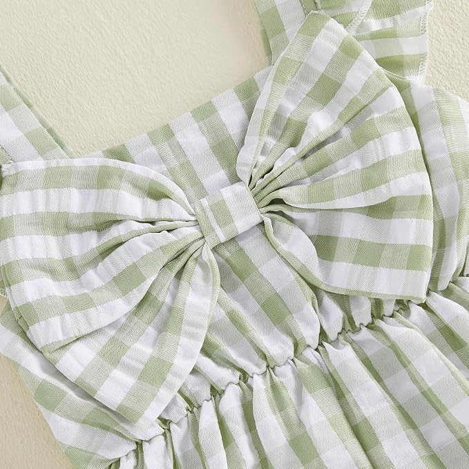 Little Girl Romper Toddler Overalls Summer Bow Jumpsuit Boho Outfit 6M-5T - Image 5