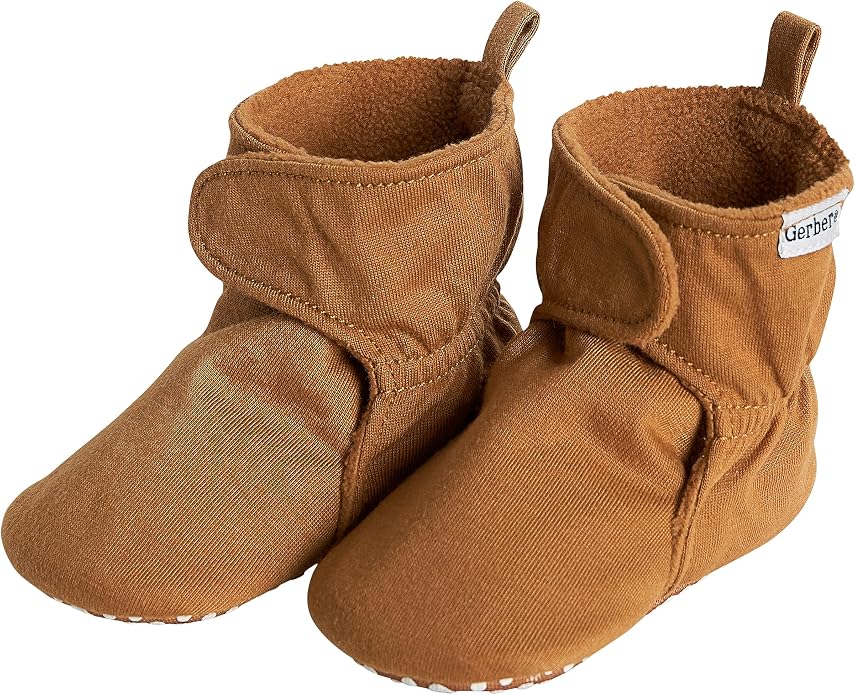 Gerber Baby Fleece Lined Wrap Fasten Non Skid Soft Slipper Booties by Gerber