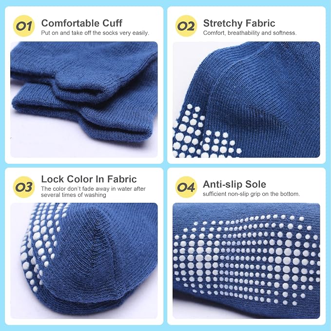Toddler Non Slip Grip Ankle Socks - Image 6