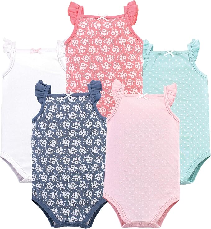 Hudson Baby Unisex Baby Cotton Sleeveless Bodysuits - Image 2