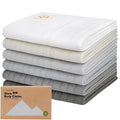 KeaBabies Organic Cotton Burp Cloths Baby Girl, Boy - 6-Pack Large Burping Clothes for Babies, Spit Up Rags, Super Soft & Absorbent Newborn Wash Towels, Gender Neutral, Non-Shrink (Stria, Granite)