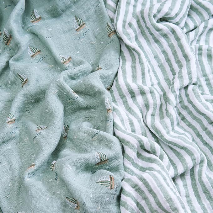 aden + anais Boutique Organic Cotton Muslin Swaddle 2 Pack, Breathable Baby - Image 4