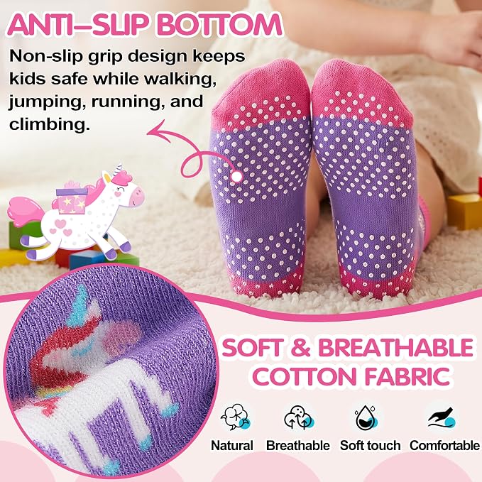 Welwoos Baby Girls Boys Toddlers Grips Socks Kids Non Slip Anti Skid Ankle - Image 5