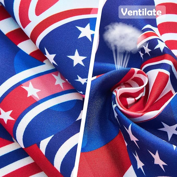 4th of July Dog Bandanas for Medium Dogs 7 Pcs Hemming Seam Edge Patriotic Dogs - Image 5