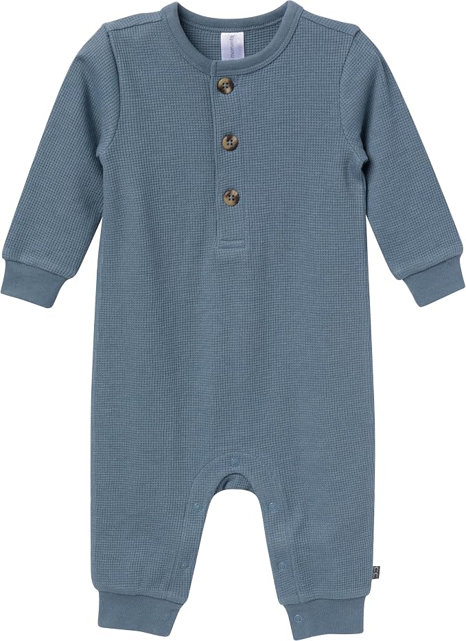 Modern Moments by Gerber Baby Henley Waffle Knit Romper by ModernMomentsbyGerber