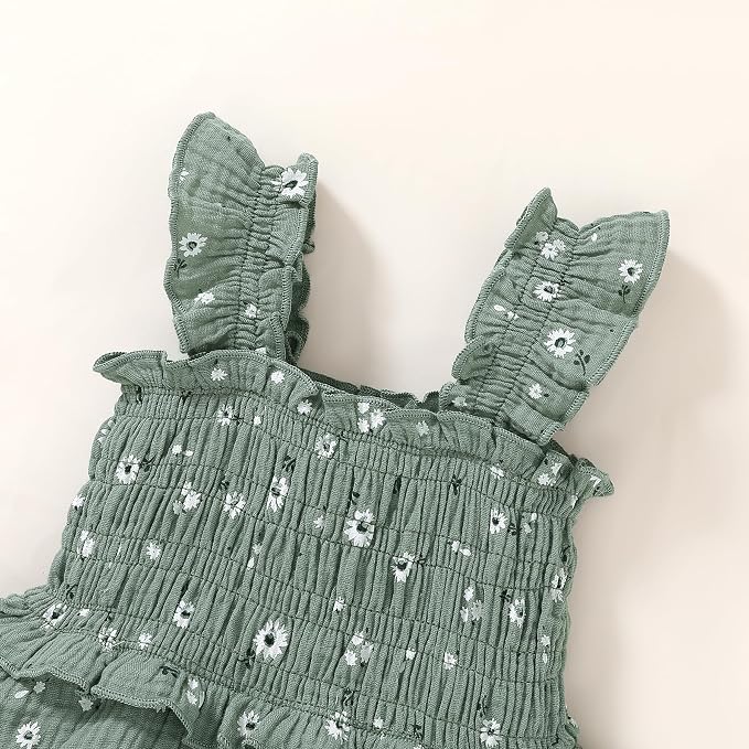 YOUNGER TREE Baby Girl Clothes Ruffle Romper Boho Dress Summer Cake Smash - Image 4