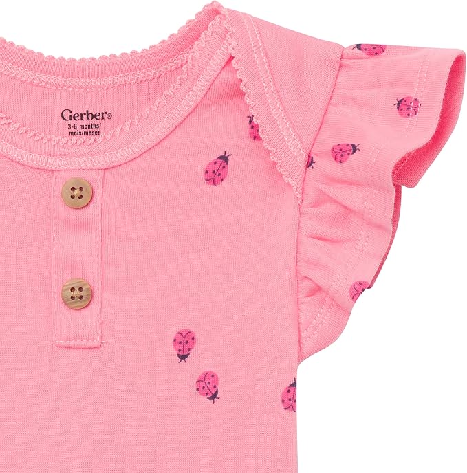 Gerber Baby Girls 4-Pack Short Sleeve Onesies Bodysuits - Image 8