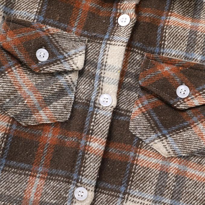 YOUNGER STAR Toddler Kids Boys Girls Flannel Hooded Plaid Shirt Button Baby Red - Image 5